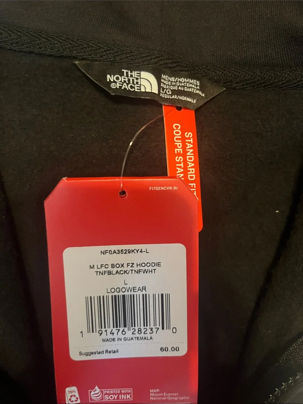 The North Face Men’s Black Hoodie Jacket with Chest Logo